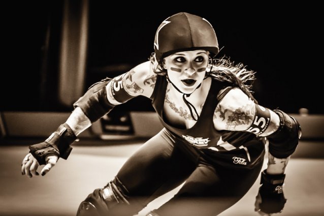 Suzy Hotrod, Gotham Girls Roller Derby during &lsquo;Roller Derby Extreme&rsquo; at Allphones Arena, Sydney 2012