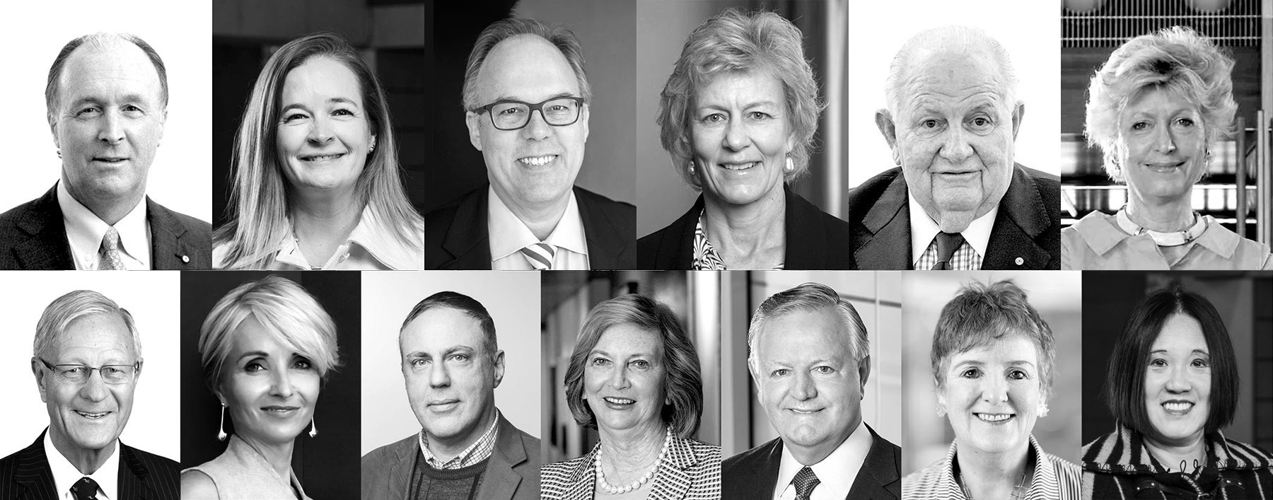 Chairman Sid Myer AM, Deputy Chair Hayley Baillie, Tim Bednall, Jillian Broadbent AC, Patrick Corrigan AM, Marilyn Darling AC, Tim Fairfax AC, Sam Meers AO, John Liangis, Dr Helen Nugent AC, Nigel Satterley AM, Susan Armitage and Elizabeth Pakchung.