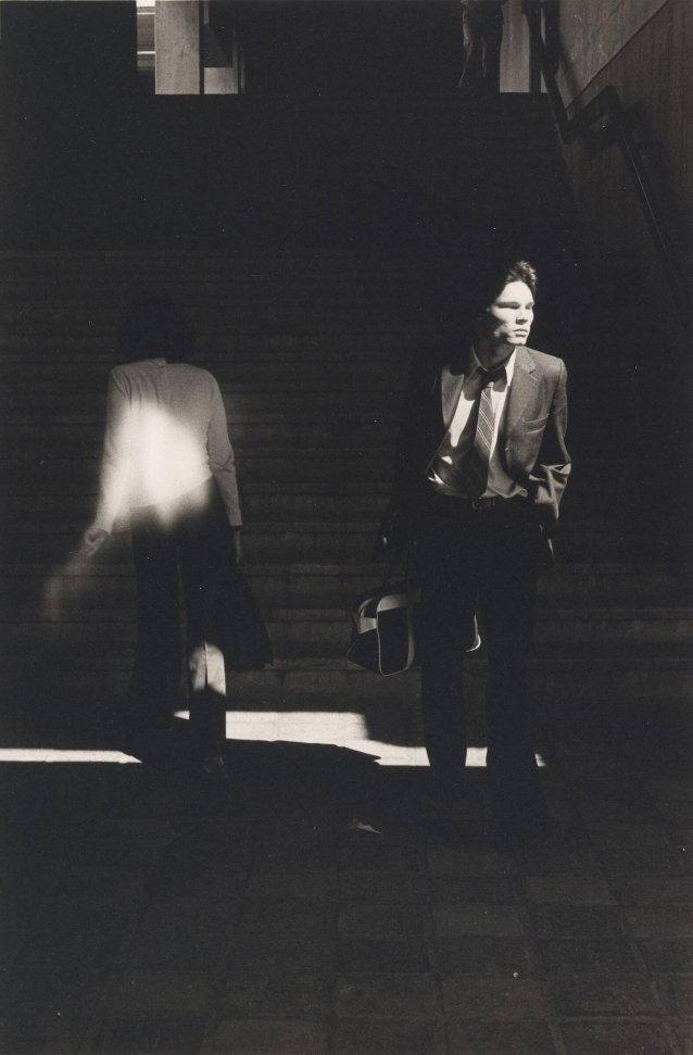 Man in shadows, Macquarie University, 1977, September