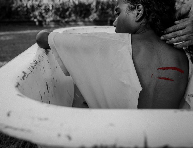 Bleeding from welts across her body she remembered being picked up by someone on horseback, travelling to a place where ‘there were a lot of coloured people’ and onto Ingham Police Station. ‘I was only small and the lady of the house – I think that was his wife – put me in a big bath and washed me down. She put medicine on me and found some old dresses for me.’ , 2023 Simone Arnol