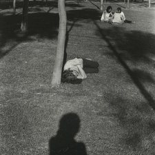 Man sleeping on lawn, Macquarie University, 1977, September Carol Jerrems