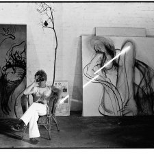 Brett Whiteley with binoculars