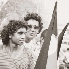 Bart Willoughby (No Fixed Address) at 'The National Land Rights Action' march
