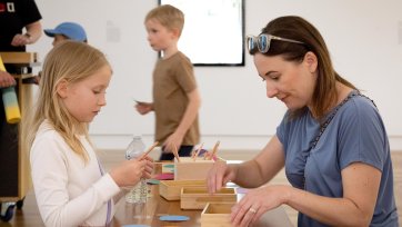 People participating in crafting activities