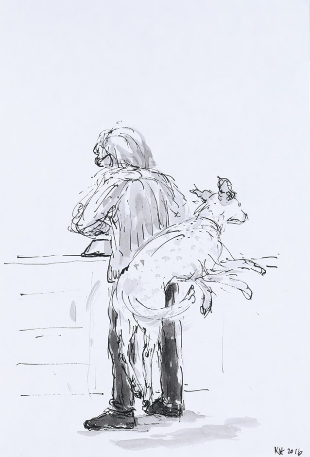 "Dinner dance"  Scenes from a Dog's Life, 2016 by Kristin Headlam
Courtesy the artist and Charles Nodrum Gallery