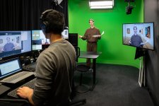 Nic in the virtual tour studio