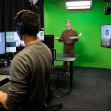 Nic in the virtual tour studio