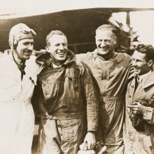 Charles Kingsford Smith and crew of the Southern Cross before the east-west crossing of the Atlantic, June 1930
