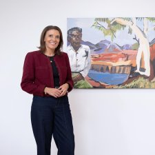 Shelley Ware with Albert and Vincent, 2024. Vincent Namatjira OAM