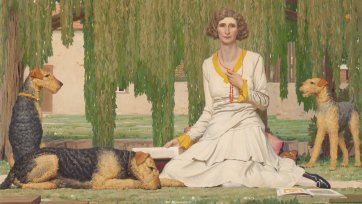 Christian Waller with Baldur, Undine and Siren at Fairy Hills, 1932 by Napier Waller